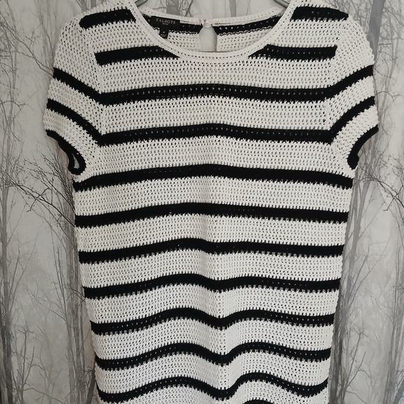 Talbots Ivory Crochet Knit Top Ptp17 L24 - Picture 2 of 3